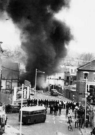 Burning car, Railton Road